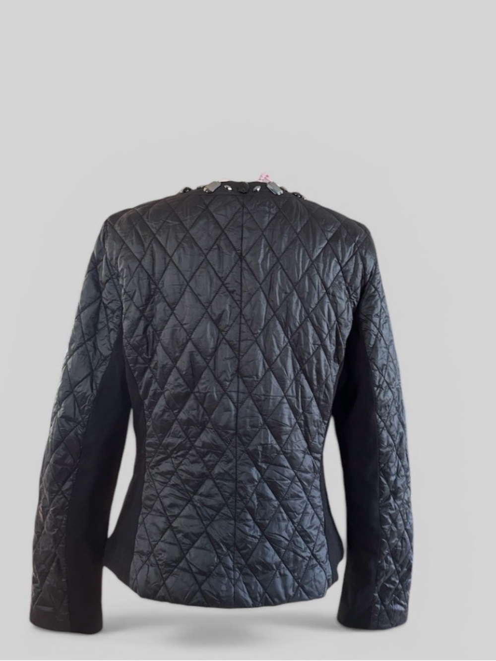 White House Black Market Black Quilted Embellished  Women's Jacket - Picture 7 of 7